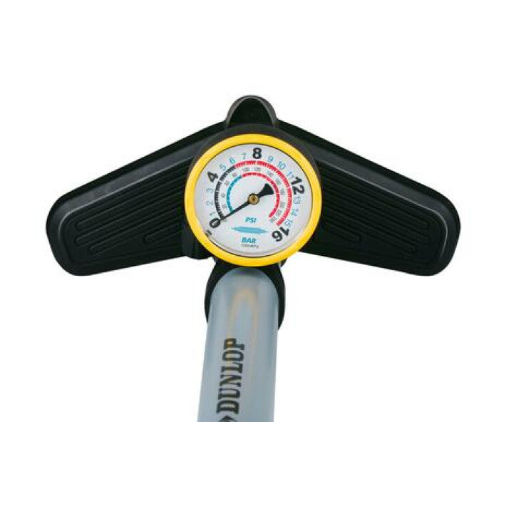 Dunlop bicycle pump gray with pressure gauge