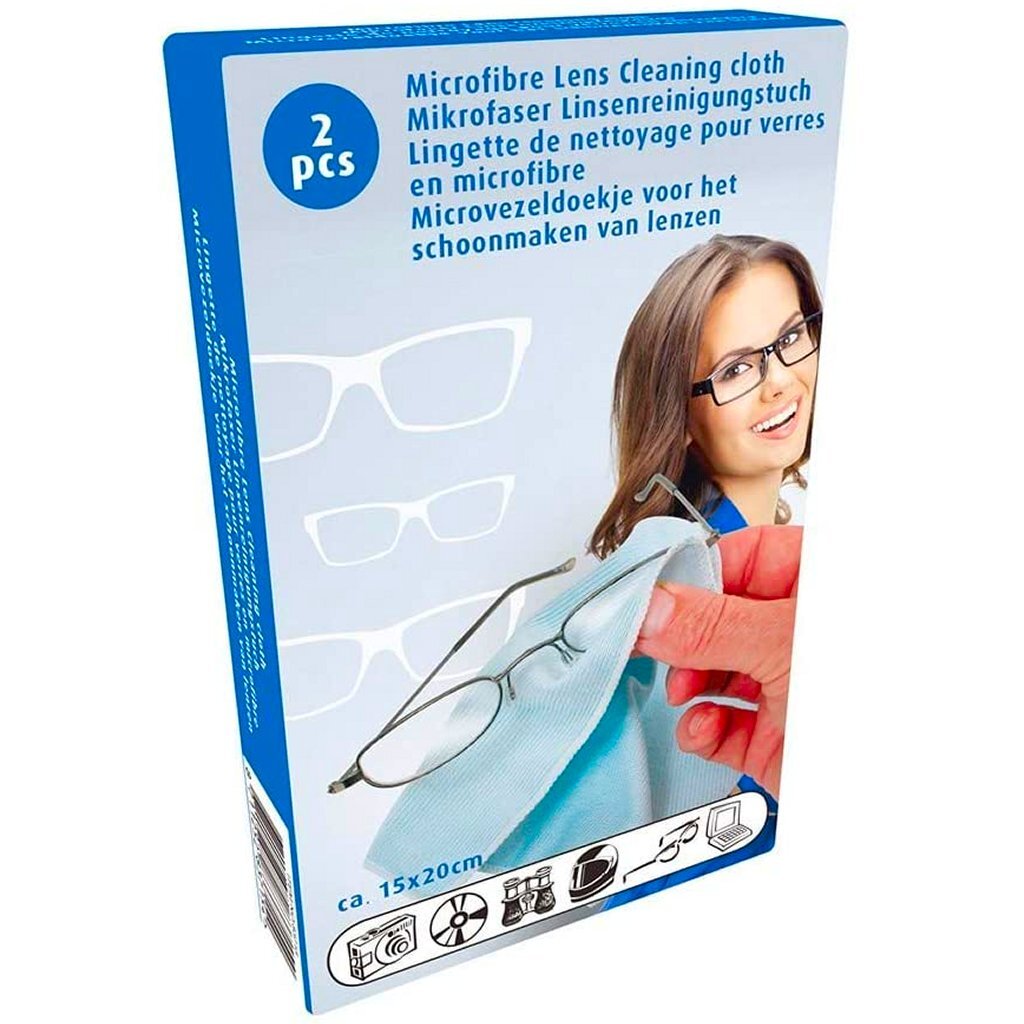 Basic microfiber glasses and lens wipes 2 pieces 15x20 cm