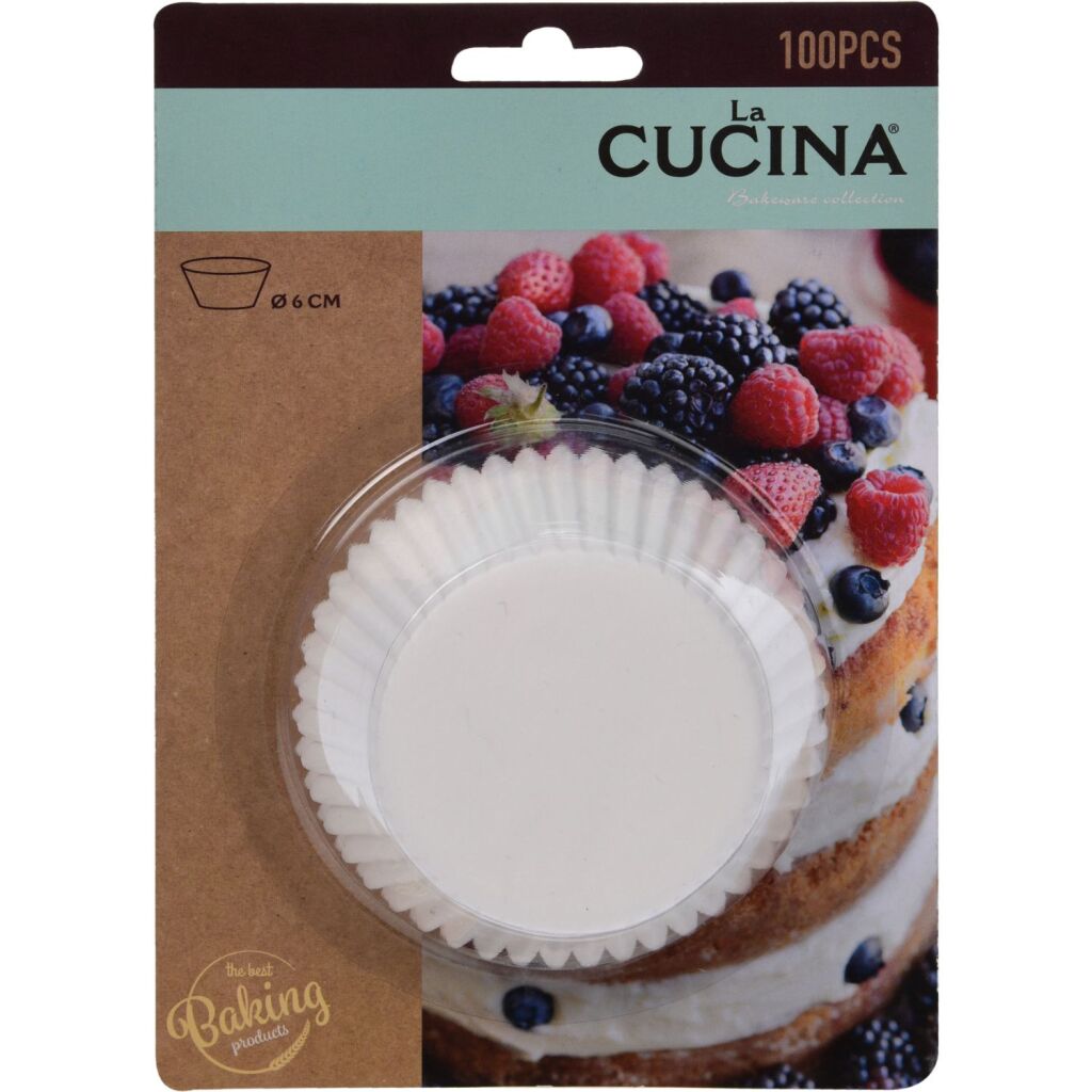 Basic La Cucina Paper Muffin tins 6 cm 100 pieces White