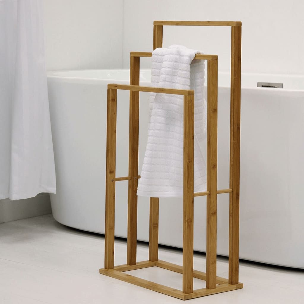 Bathroom Solutions Bathroom Solutions Towel rack with 3 rods of bamboo