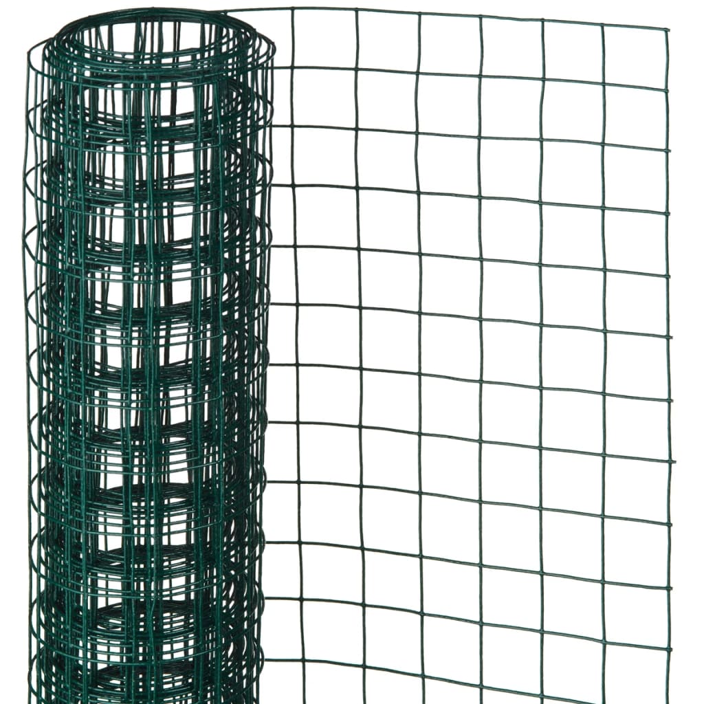 Nature Nature Mesh Square 0,5x2,5 m 13 mm plastbelagt stålgrønn