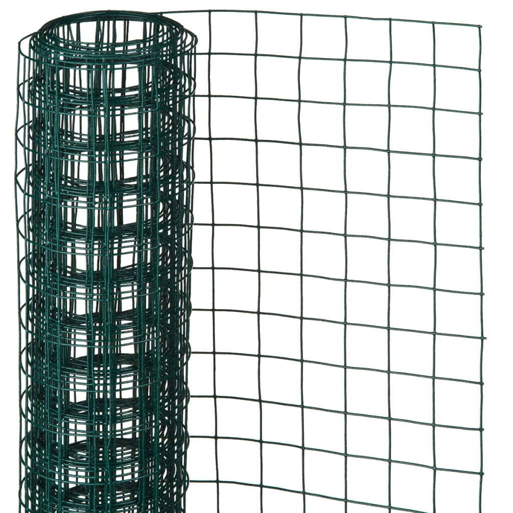 Nature Nature Mesh Square 1x5 m 25 mm plastbelagt stålgrønn