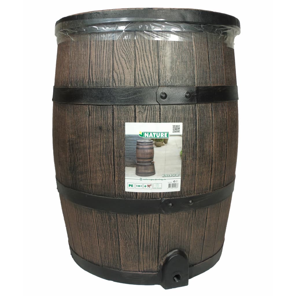 Nature Nature Rain Barrel z drewnianym drewnianym 120 L 50,5x66 cm brąz