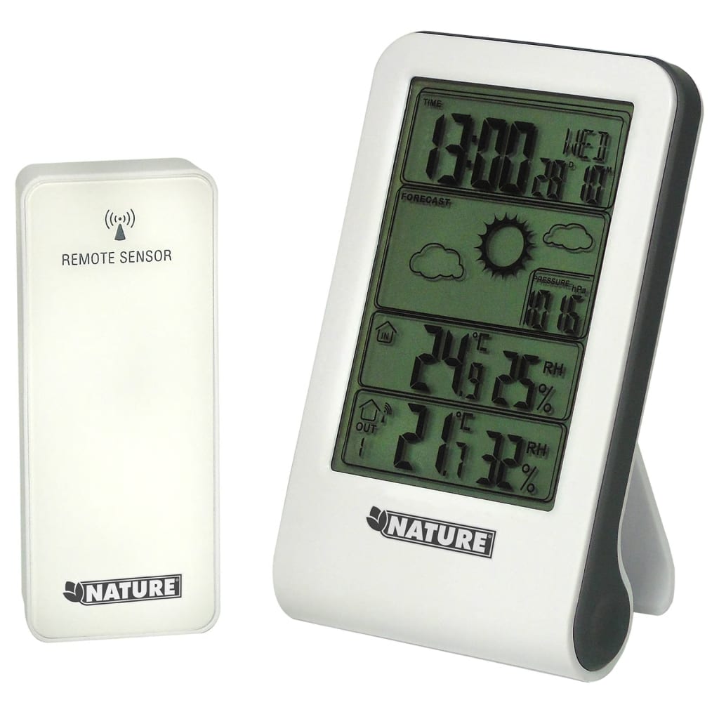 Nature Nature Weather Station Digital H14x8.5x3 cm bela