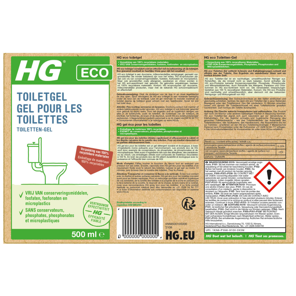 HG Eco Tooletgel 500 ml