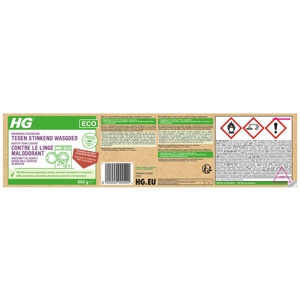 Hg Eco détergent dépendance à la blanchisserie puante 500 g