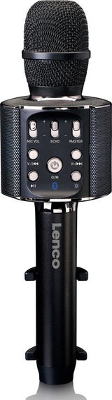 LENCO BMC-090bk Bluetooth Karaoke Mikrofon mat Spriecher a beliicht Schwaarz