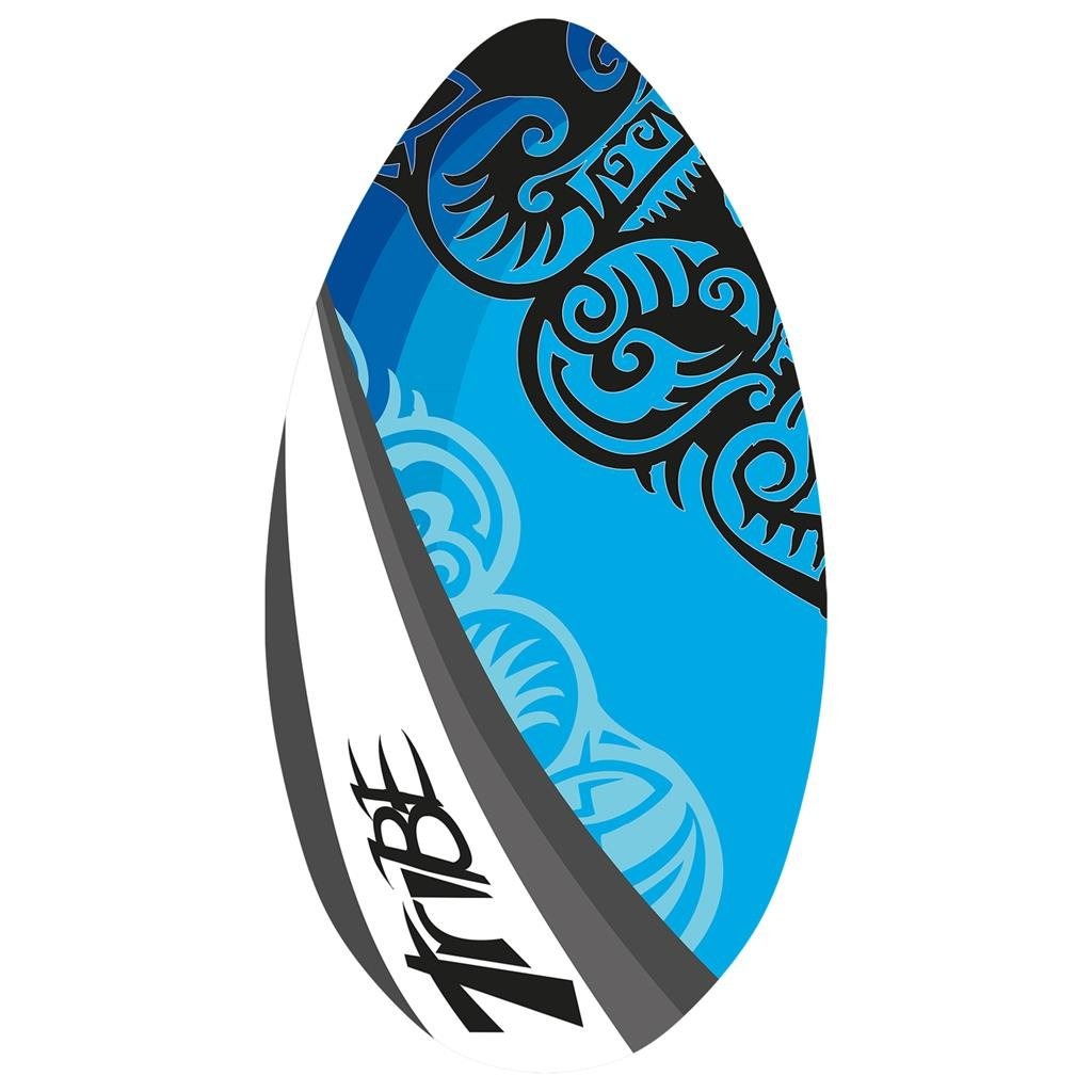 Sportx houten skimboard met blauwe tribe print 94 cm