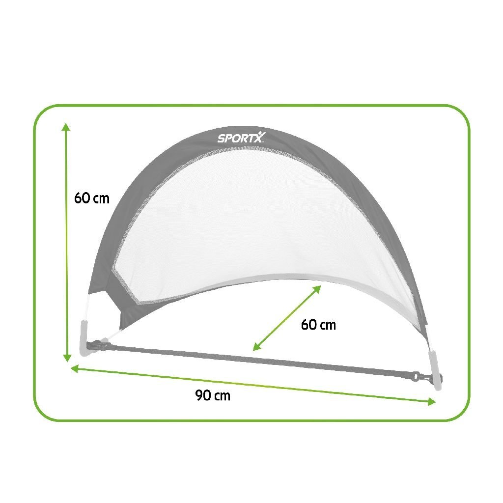 Sportx fettbar Fussballstigellmatch 90x6060 cm 2 Stécker schwaarz gréng