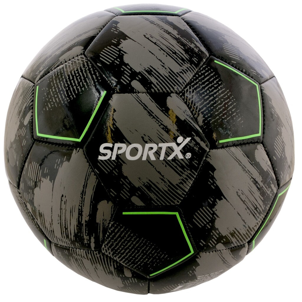 Sportx fotboll 22 cm 330-350 g svart grå neongrön