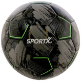 Sportx nogomet 22 cm 330-350 g črno siva neonska zelena