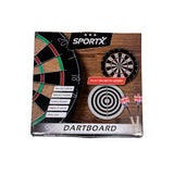 SportX Dartbord flockade med 6 dart