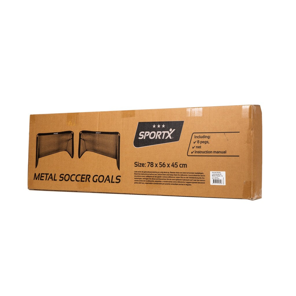 Sportx metalowy bramki piłkarskie 78x56x45 cm 2 sztuki czarne