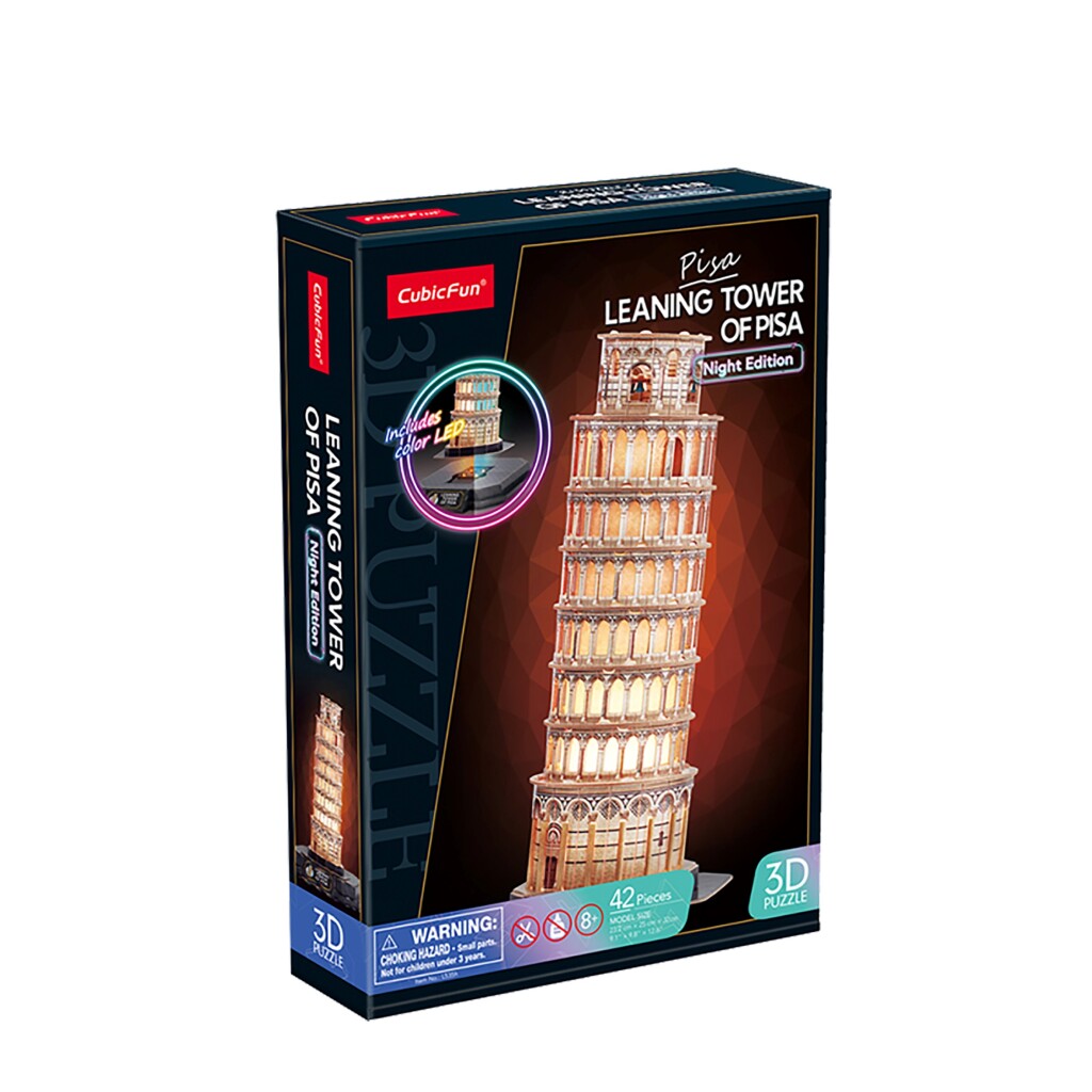 Divertimento cubico divertimento 3d puzzle pisa + luce 42 pezzi