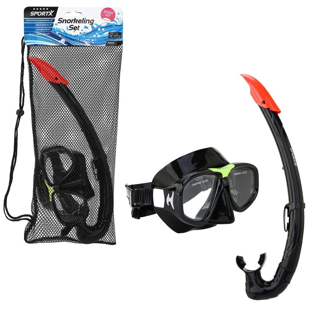 Sportx vuxna snorkel set 5 stjärna svart