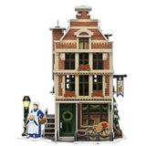 Kubična zabavna 3d Puzzle Hollands Huisje Winter Bakery + Light 65 kosov