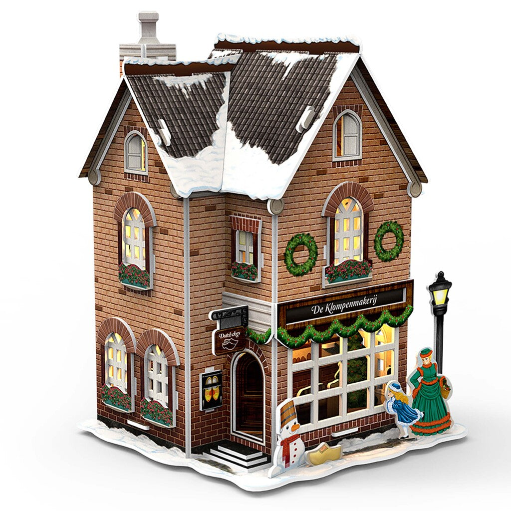 Kubiks filden 3D Puzzel Holllands Huisje Winter Clod Mager + Liicht 53 Stécker