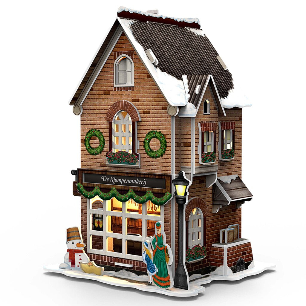 Kubiks filden 3D Puzzel Holllands Huisje Winter Clod Mager + Liicht 53 Stécker