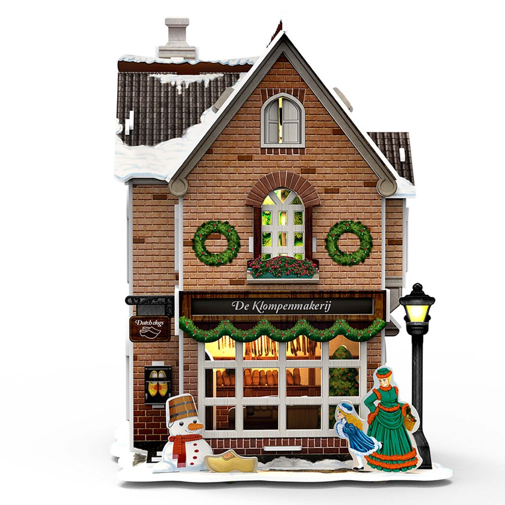 Kubiks filden 3D Puzzel Holllands Huisje Winter Clod Mager + Liicht 53 Stécker