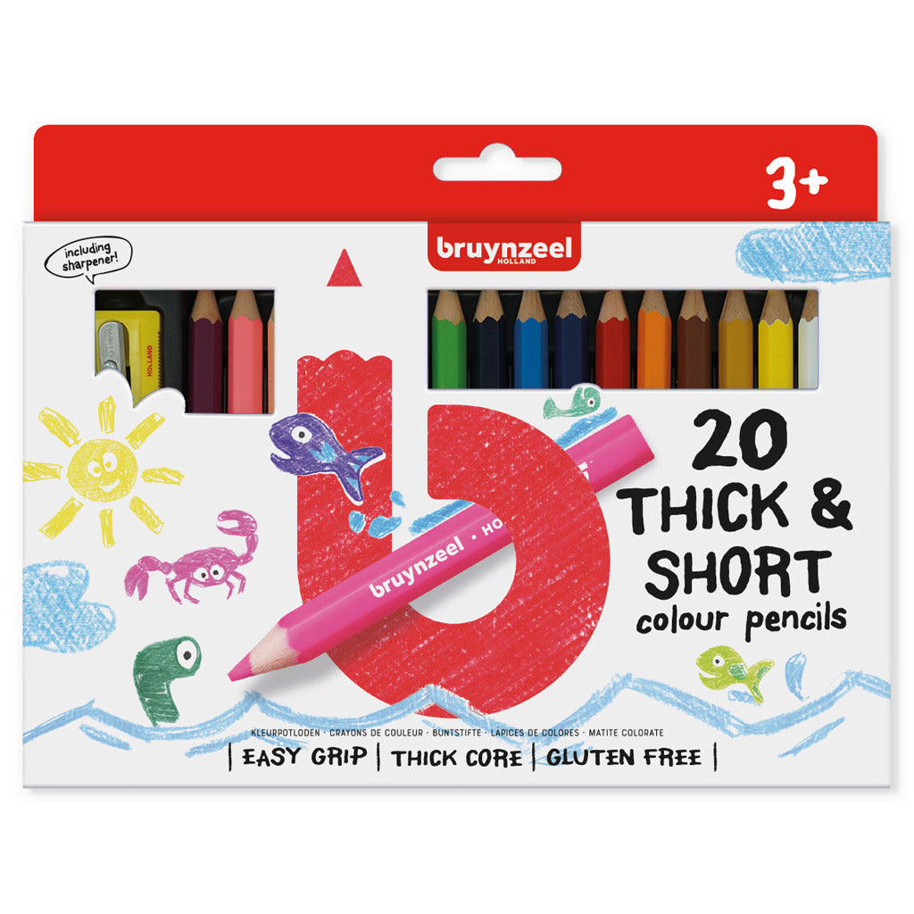 Bruynzeel Kids short thick colored pencils, 20st.