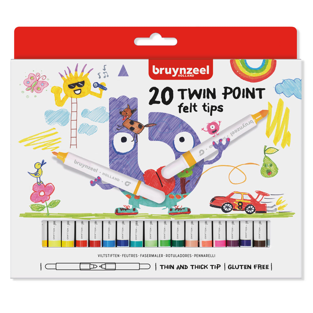 Bruynzeel Viltstiften Twin Point 20 stuks