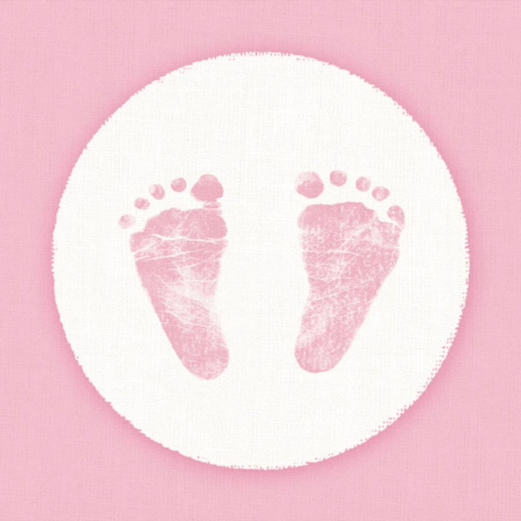 Ambiente Serwetki Baby Feet 33 cm Pink