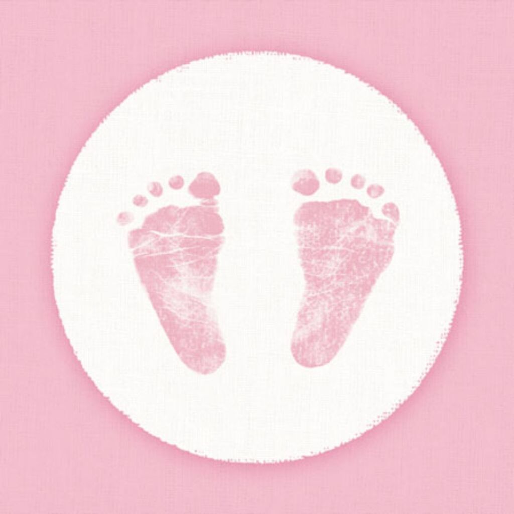 Tovaglioli di base Baby Feet Girl 25 cm 20 pezzi