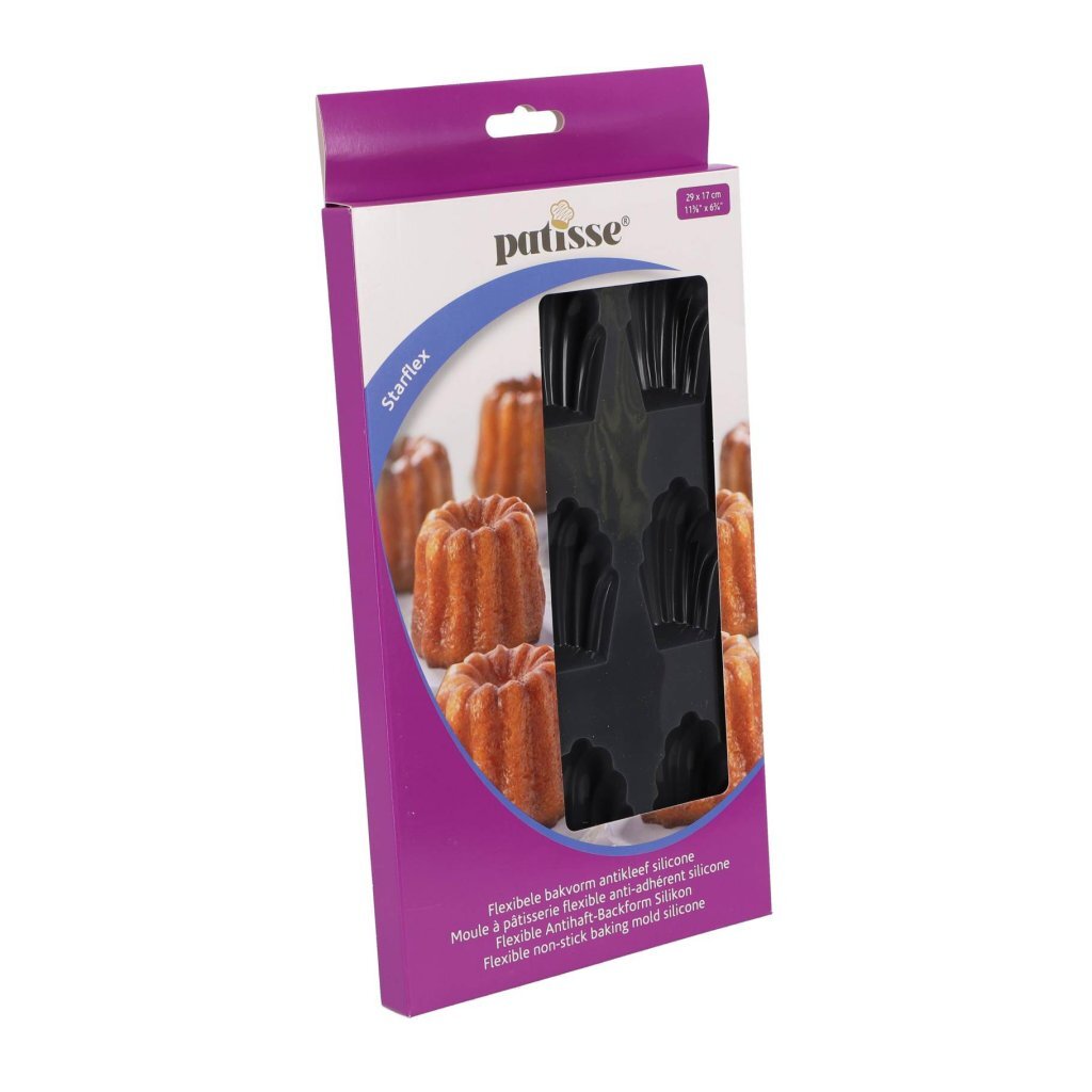 Patisse Madeleinevorm 9 Vaks 29x17 cm silicone nero