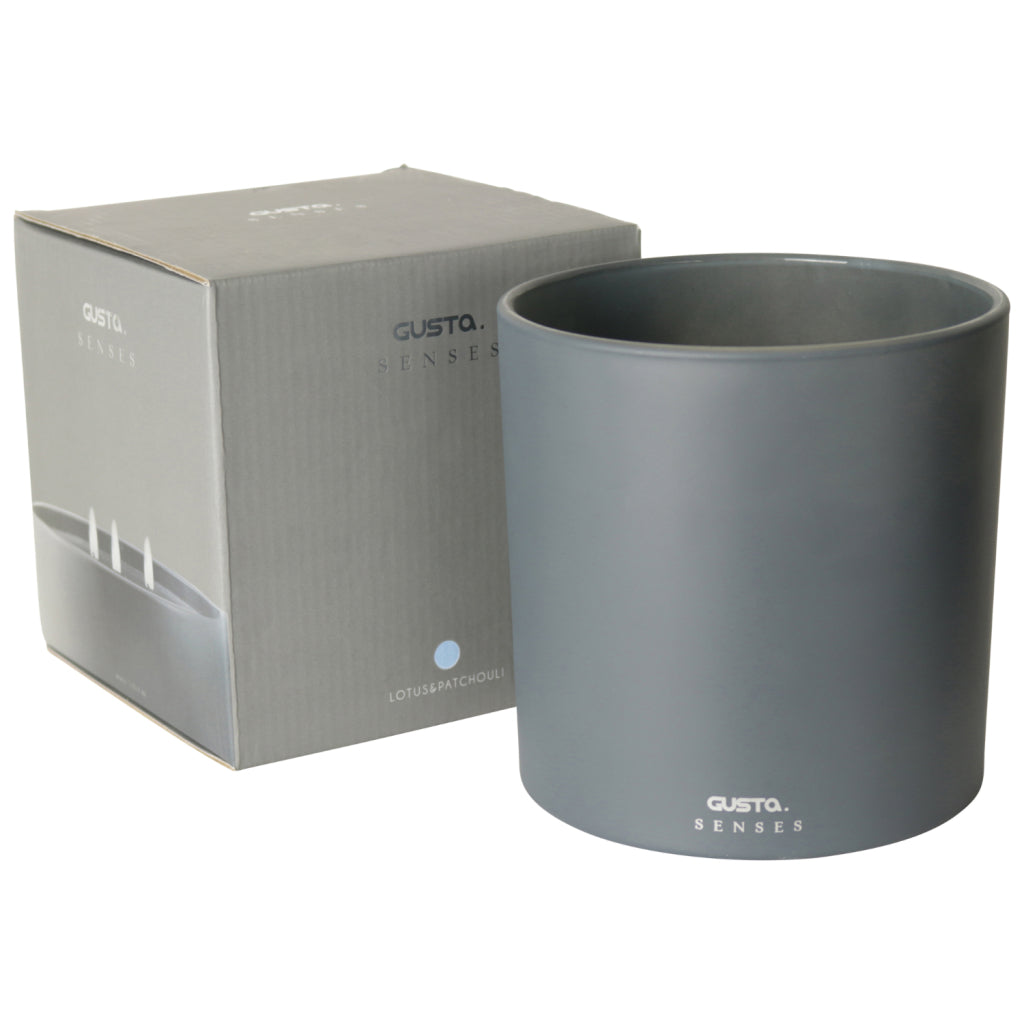 Gusta Candle Vela Lotus 15 Horas de ardor 15 cm de gris