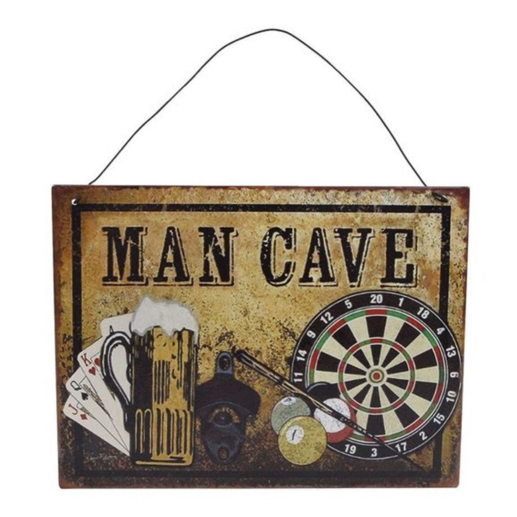 Grunnleggende metallveggdekorasjoner Man Cave Board 20x15 cm