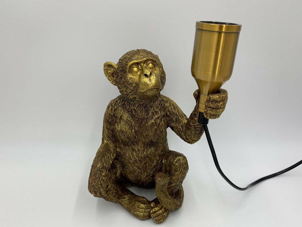 Diverse bordslampa Monkey Sitting Gold 17.5x12.5x28 cm