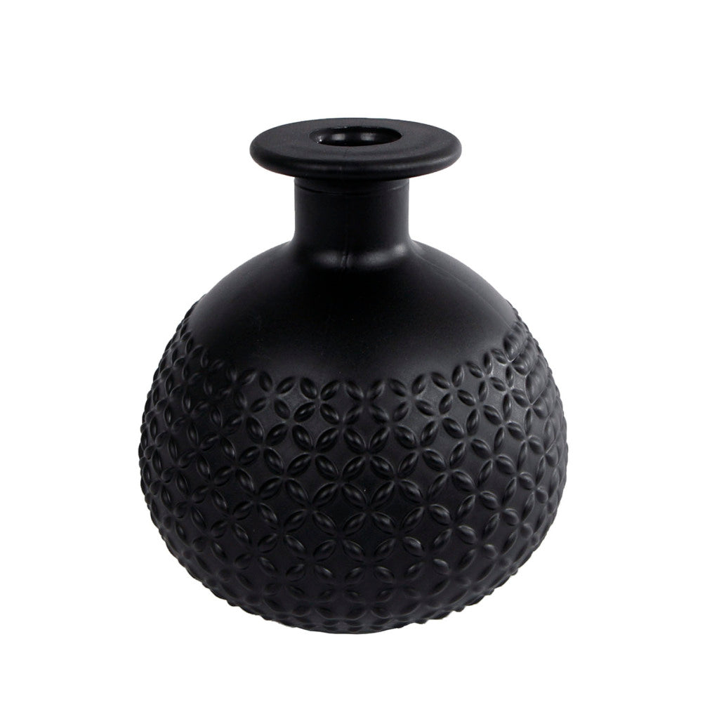 Diverse vase Diamond Bol Mat Black Glass 11x11x12cm