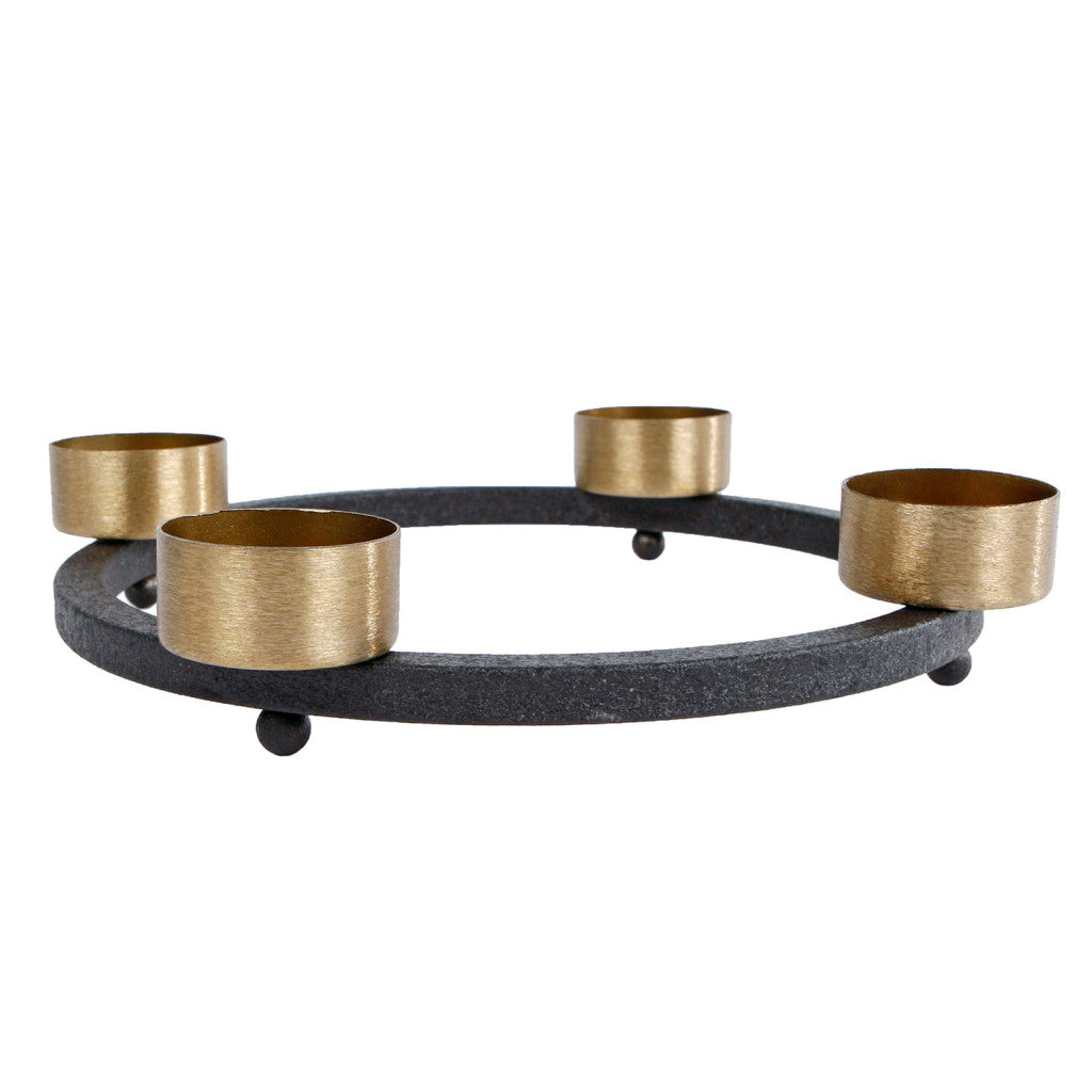 Andre merker Tealight Holder Yono 23x23x5 cm Black Gold Metal