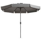 Madison Parasol Flores Ronda de lujo 300 cm de gris claro