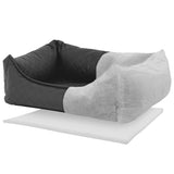 Madison Dog Basket Skai Check 80x67x22 cm Grau