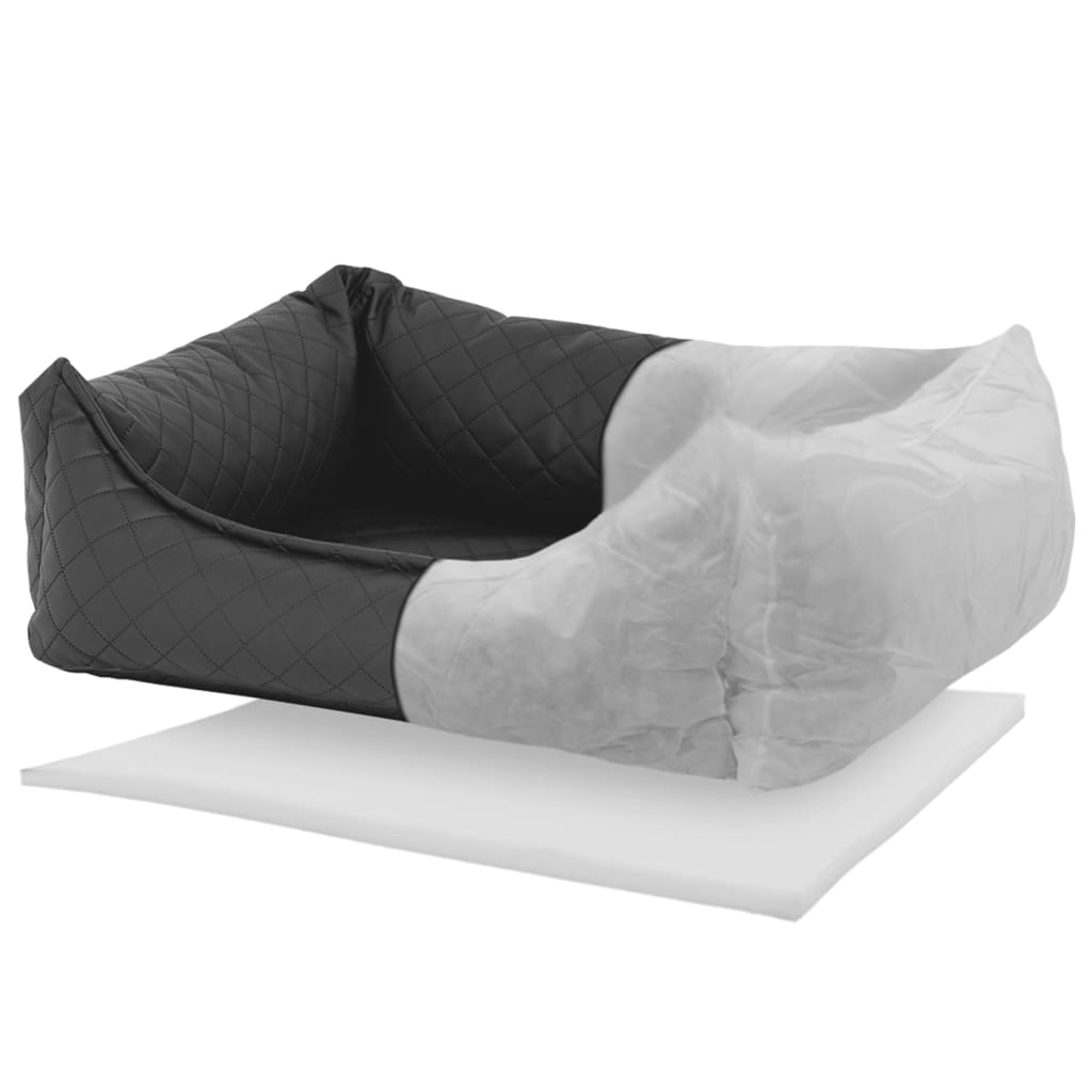 Madison Dog Bed Skai Check 100x80x25 cm szary