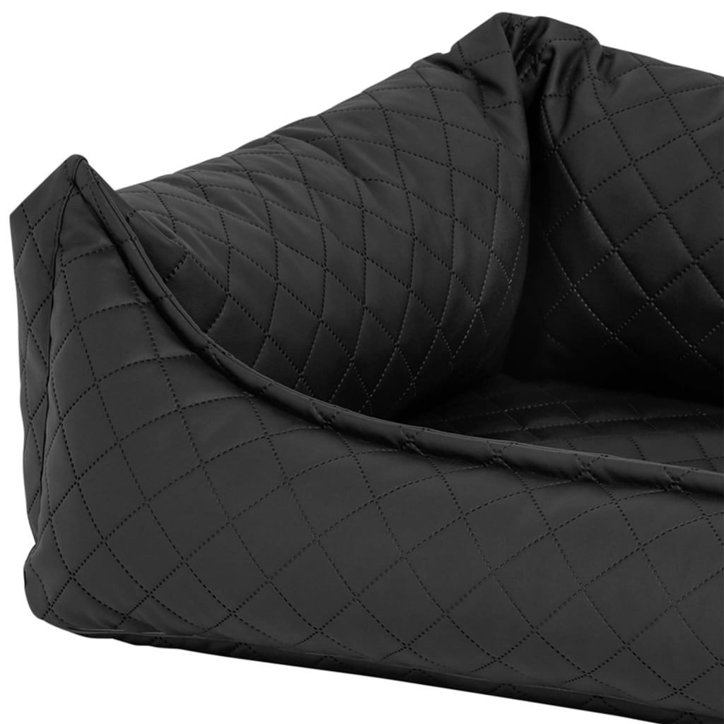 Madison Dog Bed Skai Check 100x80x25 cm szary