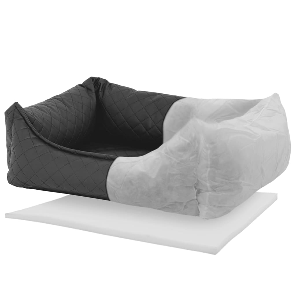 Madison Dog Basket Skai Check 120x95x28 cm szary