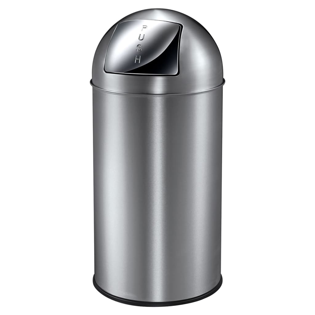 Eko Eko Waste Bin med trycklocket 40 L Mat Silver -färgad