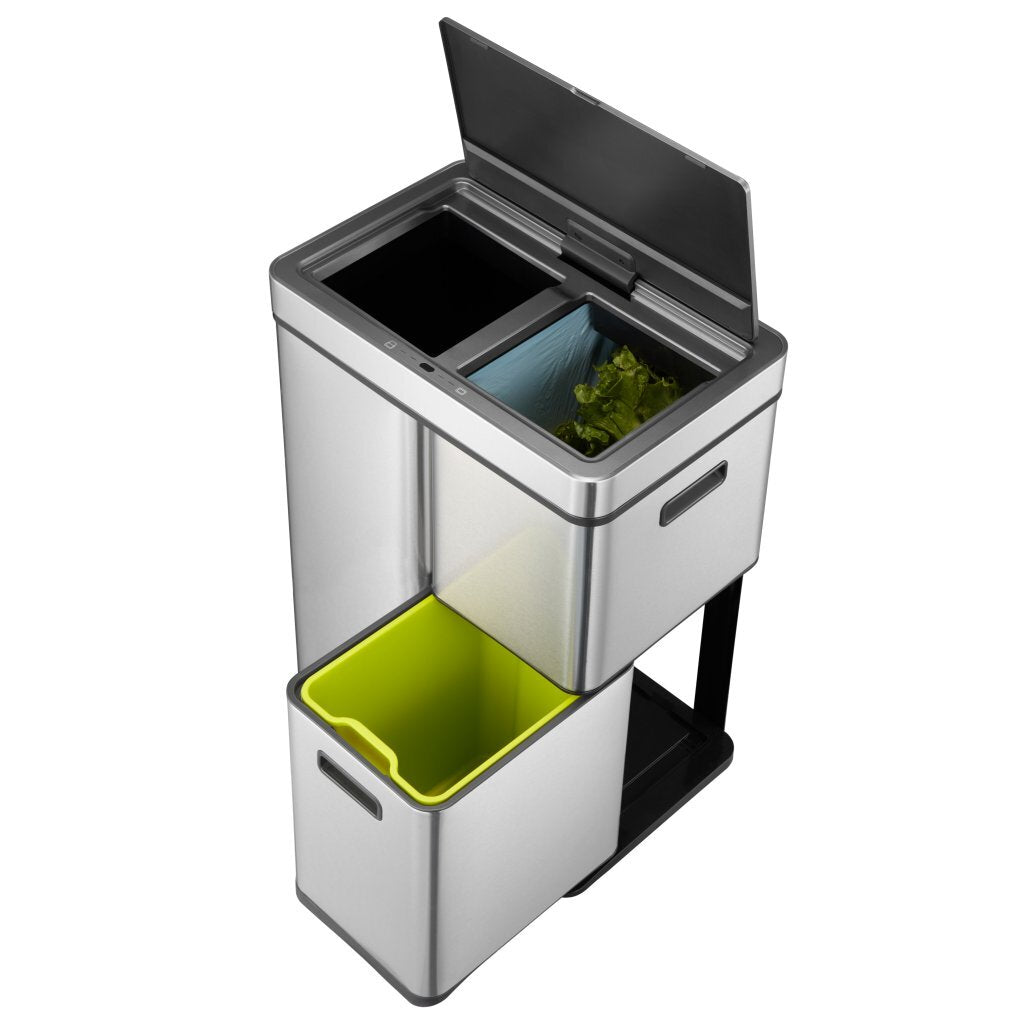 Eko Eko Recycle Plus Sensor Waste Bin 30+15+15L Mat inossidabile in acciaio inossidabile