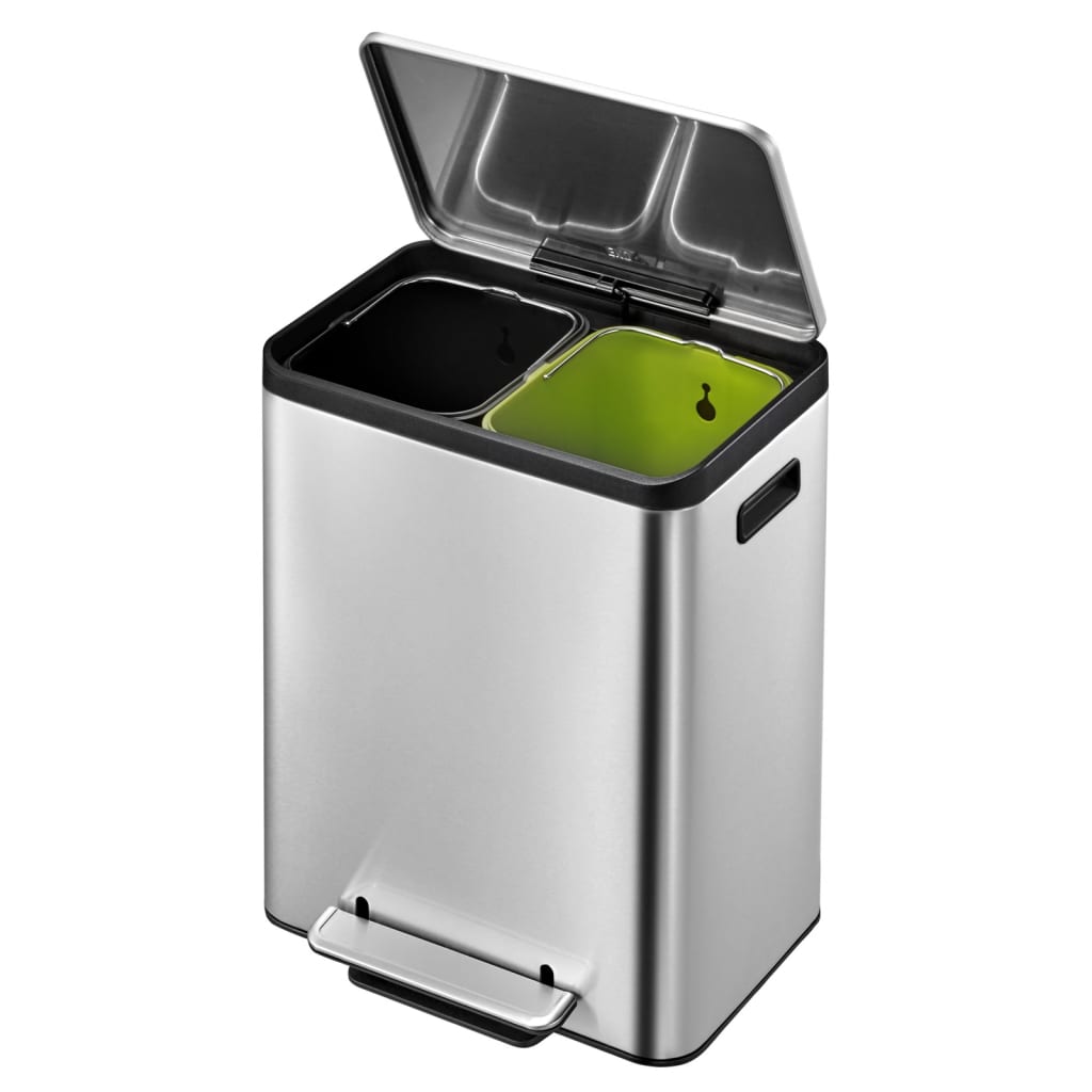 EKO EKO PEDAL BIN ECOCASA 2x15 L MAT SILVER -COLORED