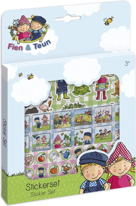 Bambolino fien teun Sticker - 3 Sticker Blieder mat Spillhannergrond - kreativ Spillsaachen - Bauerenhaff - Spillsaachen - ab 3 Joer
