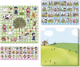 Bambolino fien teun stickers - 3 sticker sheets with play background - creative toys - farm - toys - from 3 years