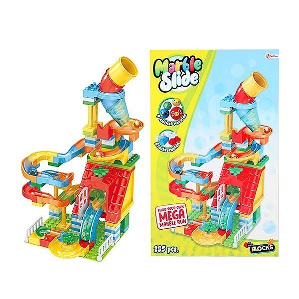 TOI-TOYS Blocks Building Blocks Knikkerbaan 133 pezzi