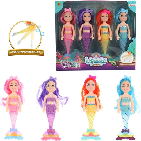 Toi-Toys Mermaids Zeemeermin Pop Zusjes, 4st.