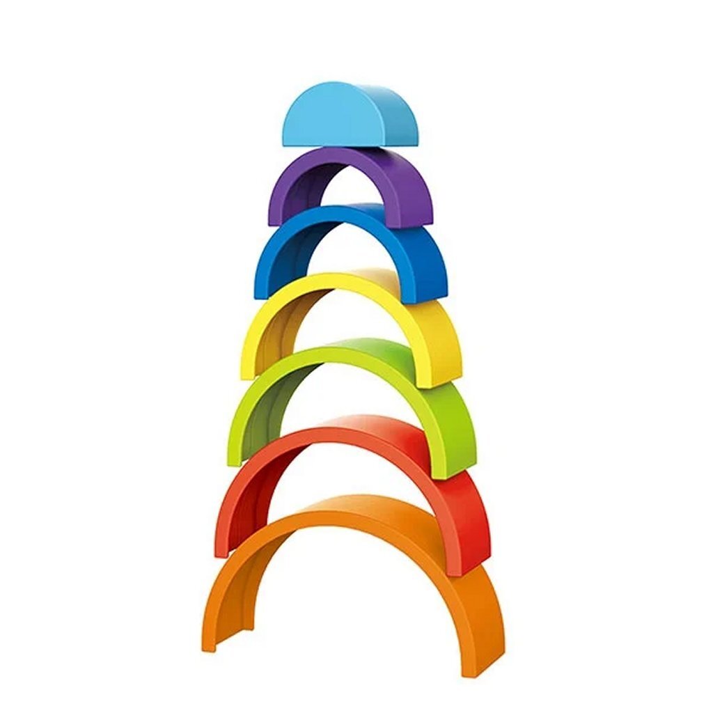 TOI TOYS Little Stars Torre de apilamiento Rainbow de 7 piezas