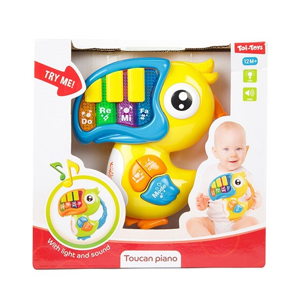 TOI-TOYS Petites étoiles Baby Piano avec de la musique Toucan avec de la lumière et du son