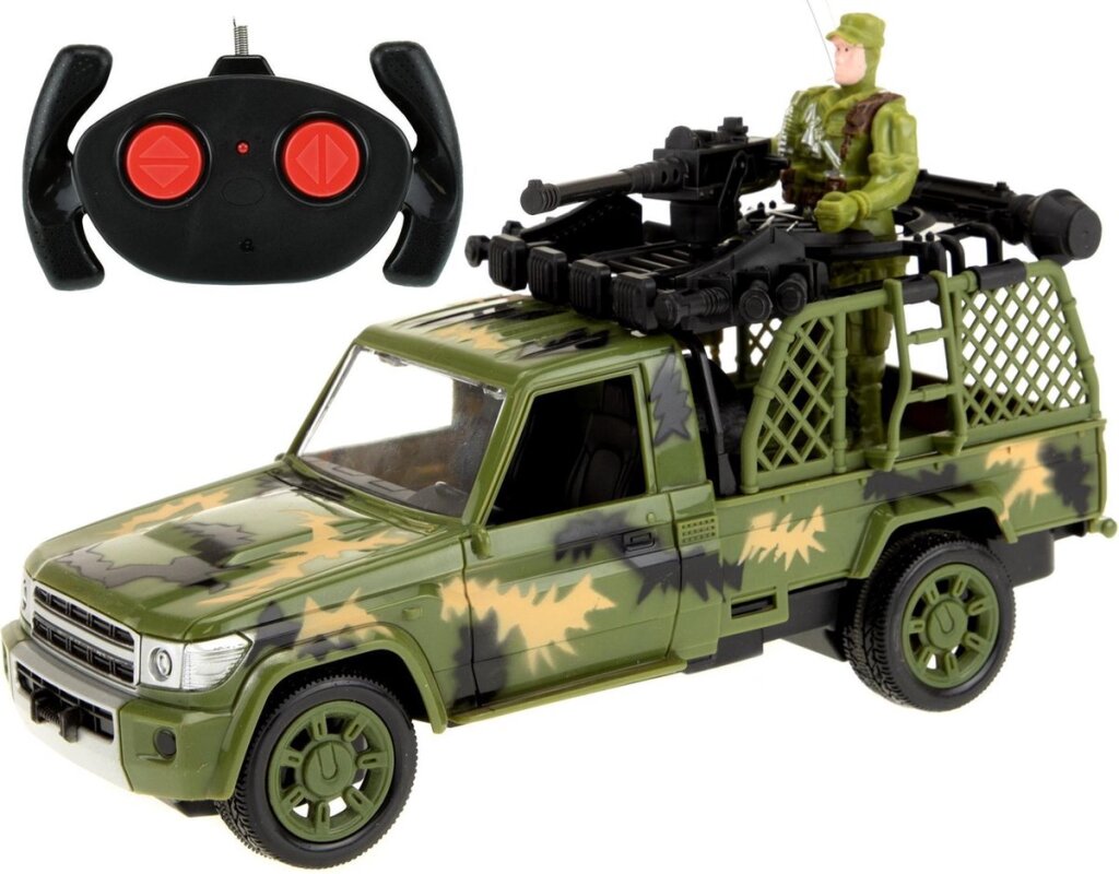 Army Auto Jeep Militær med soldat RC