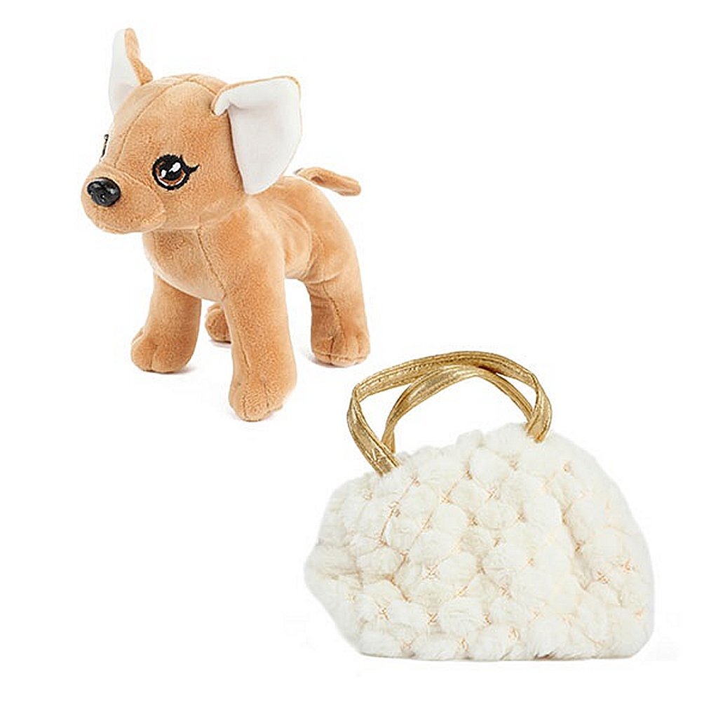 Toi-Toys Pluchen Chihuahua Hond in Blingbling Handtas