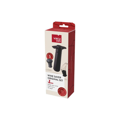 Vacu vin Wäin Saver 5-Stéck Set schwaarz